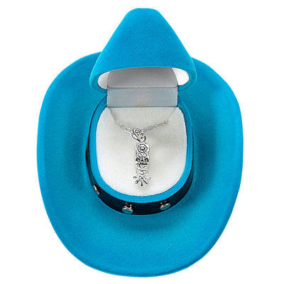 AWST Int'l Western Spur Necklace w/Colorful Cowboy Hat Gift Box - Breeches.com