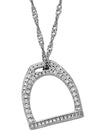 AWST Int'l Sterling Silver & Pave CZ Stirrup Necklace - Breeches.com
