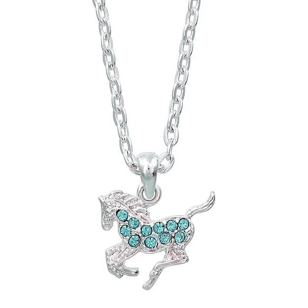 AWST Int'l Aqua Precious Pony Necklace w/Aqua Horse Head Gift Box - Breeches.com