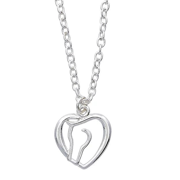 AWST Int'l Horse Head Heart Necklace w/ Horse Head Gift Box - Breeches.com