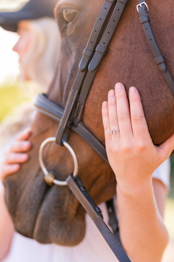 AWST Int'l Sterling Silver & Clear CZ Horseshoe Ring - Breeches.com