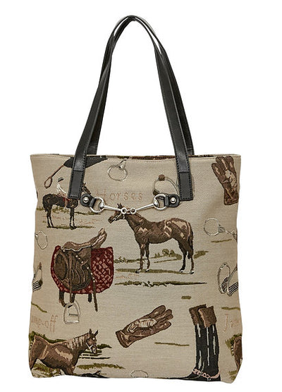AWST Int'l Equestrian Tapestry Pattern Tote Bag w/ Snaffle Bit - Breeches.com