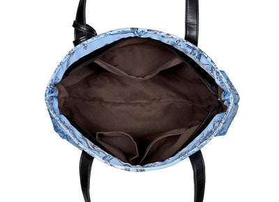 AWST Int'l "Lila" Blue Toile Pattern Tote Bag w/ Tassel - Breeches.com