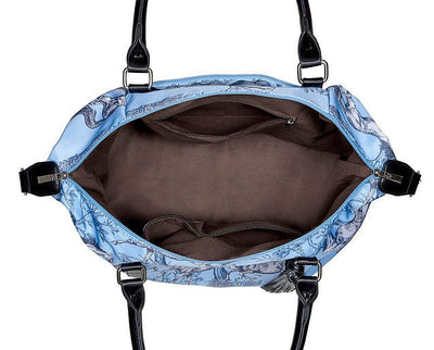 AWST Int'l "Lila" Blue Toile Pattern Travel Bag w/ Tassel - Breeches.com