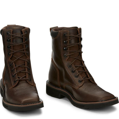 Justin Men's Pulley Lace-Up Work Boot w/ Steel Toe - Breeches.com