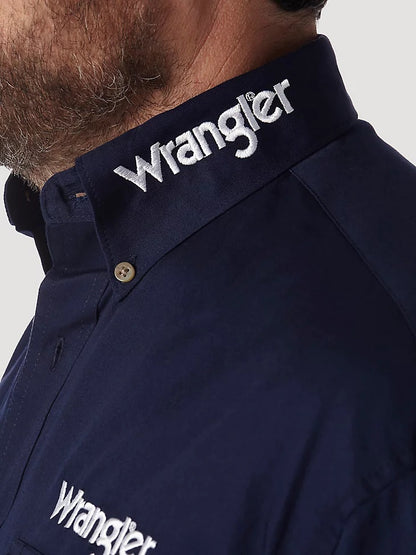 Wrangler® Logo Long Sleeve Shirt- Navy