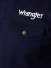 Wrangler® Logo Long Sleeve Shirt- Navy