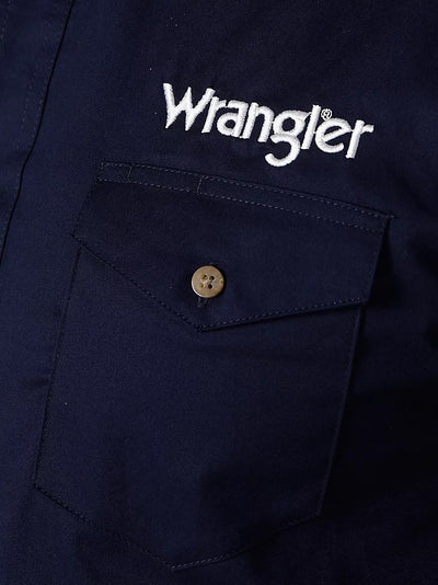 Wrangler® Logo Long Sleeve Shirt- Navy