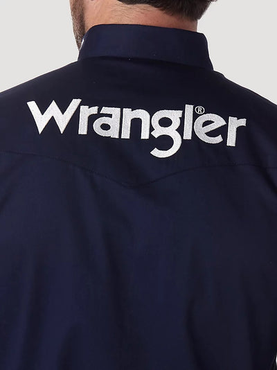 Wrangler® Logo Long Sleeve Shirt- Navy