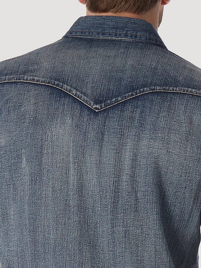 Wrangler Mens Authentic Cowboy Cut® Work Shirt- Antique Blue