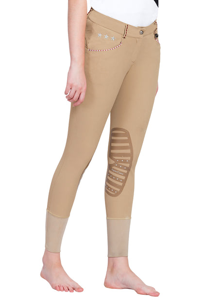 Equine Couture Ladies Stars &amp; Stripes Silicone Knee Patch Breeches_11