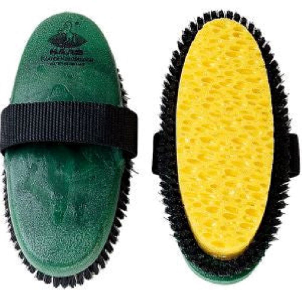 Haas Combination Horse Brush- Green