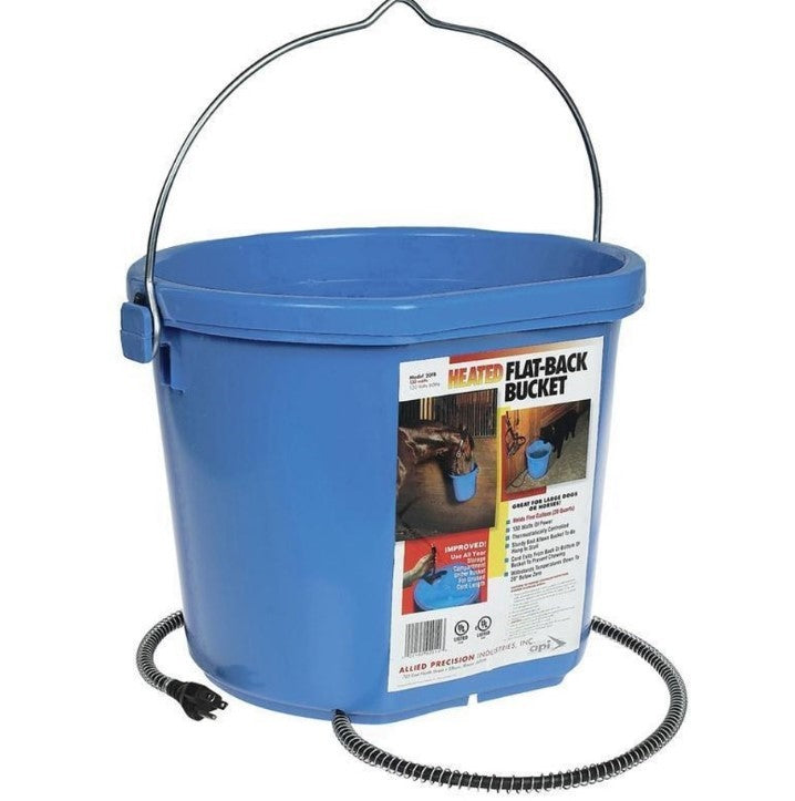 Allied Prescision Heated Plastic Flatback Bucket- Blue- 5 Gal- 115 Watt - Breeches.com