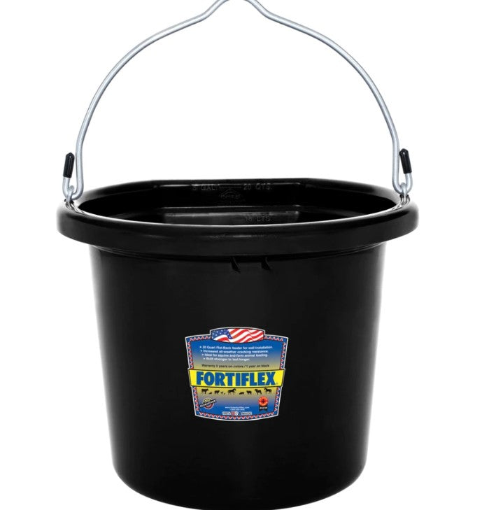 Fortiflex Flat Back Bucket- Black- 20 qt. - Breeches.com
