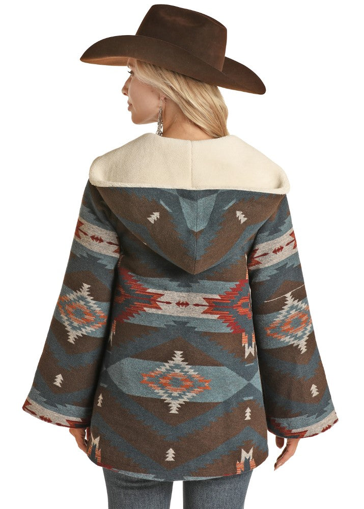 Panhandle Ladies Aztec Wool Cape Coat - Breeches.com