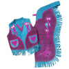Premium Youth Chap and Vest Set with Running Horse and Heart Design_2
