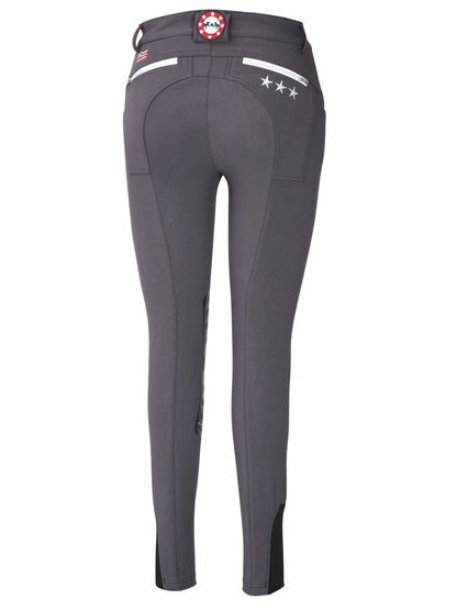 Equine Couture Ladies Stars &amp; Stripes Silicone Knee Patch Breeches_6