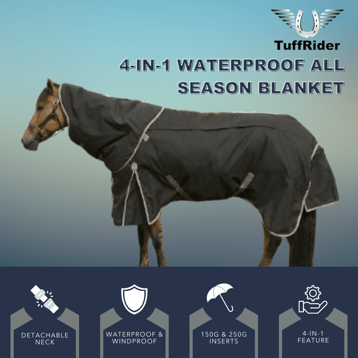 Tuffrider 4-in-1 waterproof all season blanket