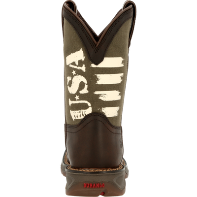 Durango® Lil' Rebel Pro™ Big Kid's Army Western Boot - Breeches.com