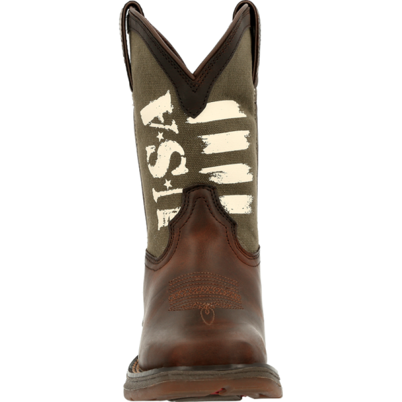 Durango® Lil' Rebel Pro™ Little Kid's Army Western Boot - Breeches.com