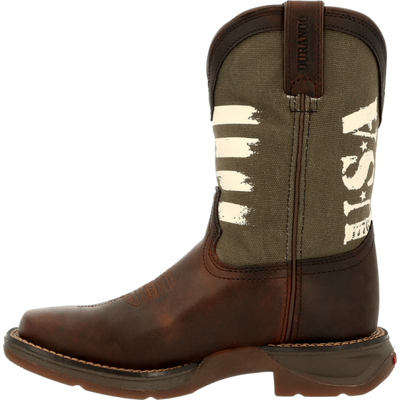Durango® Lil' Rebel Pro™ Big Kid's Army Western Boot - Breeches.com