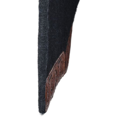 Tough-1 Black Felt Saddle Pad W/Tooled Medium Oil Wear Leathers Black 31X32 - Breeches.com