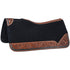 Tough-1 Black Felt Saddle Pad W/Turquoise Buckstitch Tooled Wear Leathers - Breeches.com