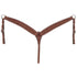 Tough-1 Premium Leather Tapered Breastcollar 2 1/4"-1 1/2" Barb Wired Tooled - Breeches.com