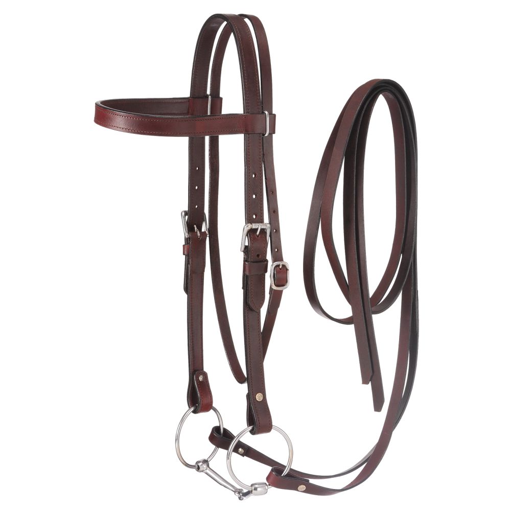 Western Leather Browband Draft Bridle - Breeches.com