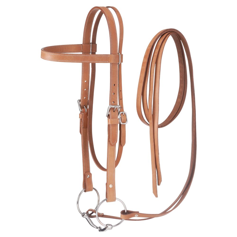 Western Leather Browband Draft Bridle - Breeches.com