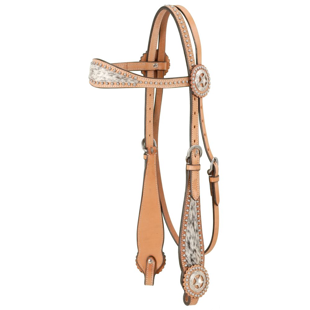 Browband Headstall W/Spotted Hair Overlay - Breeches.com