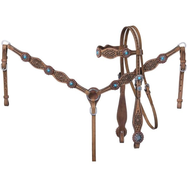 Tough-1 Serenity Brow Headstall & Breastcollar Set - Breeches.com