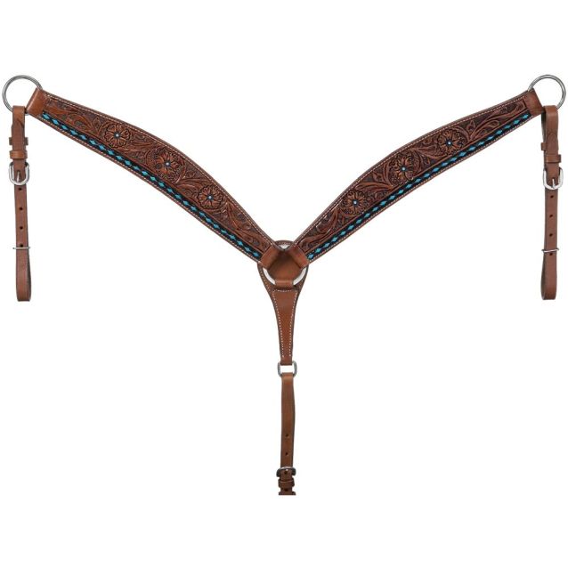 Tough-1 Breastcollar Turq/Buckstitch - Breeches.com