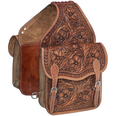 Tough-1 Floral Tooled Saddle Bag - Breeches.com