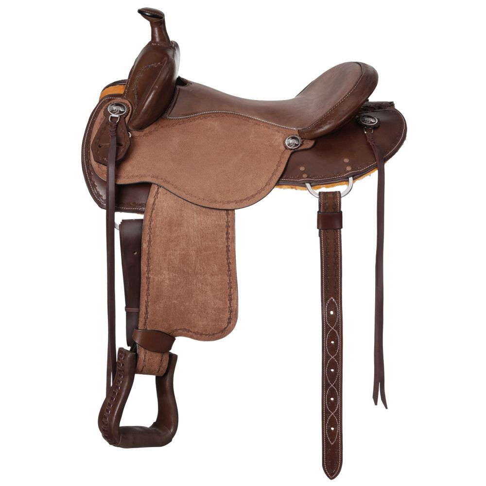 Brisbane Roughout Trail Saddle with Horn - Breeches.com