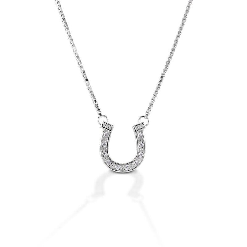 Kelly Herd Pavé Horseshoe Necklace - Sterling Silver