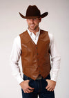 Roper Mens Brown Goat Nappa Leather Vest - Breeches.com