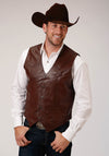 Roper Mens Dark Brown Lamb Nappa  Western Vest - Breeches.com