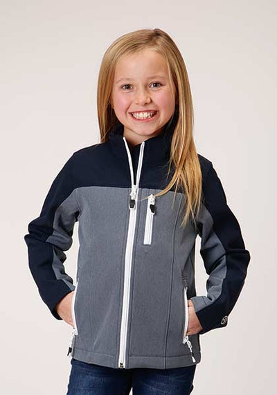Roper Girls Tech Series Pieced Grey SoftShell Jacket - GREY XS - Breeches.com