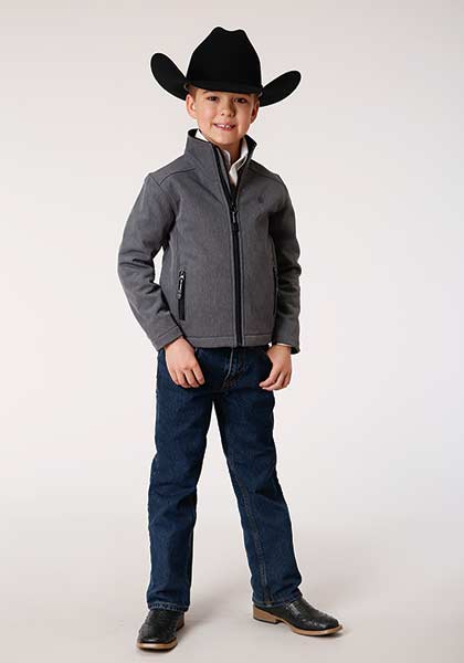 Roper Boys Tech Series Grey Softshell Jacket - GREY XS - Breeches.com
