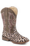 Roper Little Kids Tan Shaft With Leopard Print Vamp Boots - Breeches.com