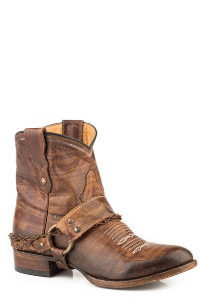 Roper Womens Vintage Brown Leather Vamp & Shaft Boots - Breeches.com
