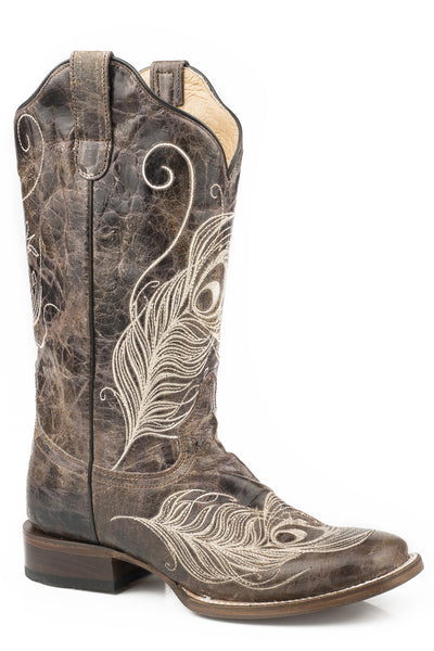 Roper Womens Vintage Brown Vamp & Shaft Boots - Breeches.com