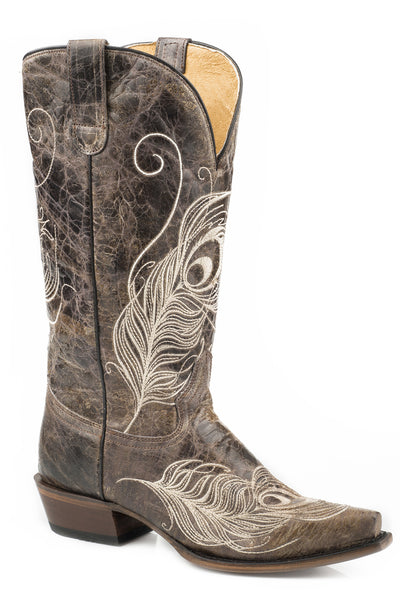 Roper Womens Vintage Brown Vamp & Shaft Boots - Breeches.com