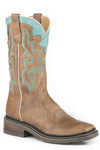 Roper Womens Burnished Tan Leather Vamp & Shaft Boots - Breeches.com
