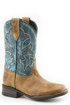 Roper Big Kids Tan Burnished Leather Vamp Boots - Breeches.com