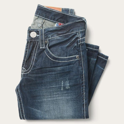 Stetson Men's 1014 Fit Destructed Medium Wash Jeans - Breeches.com