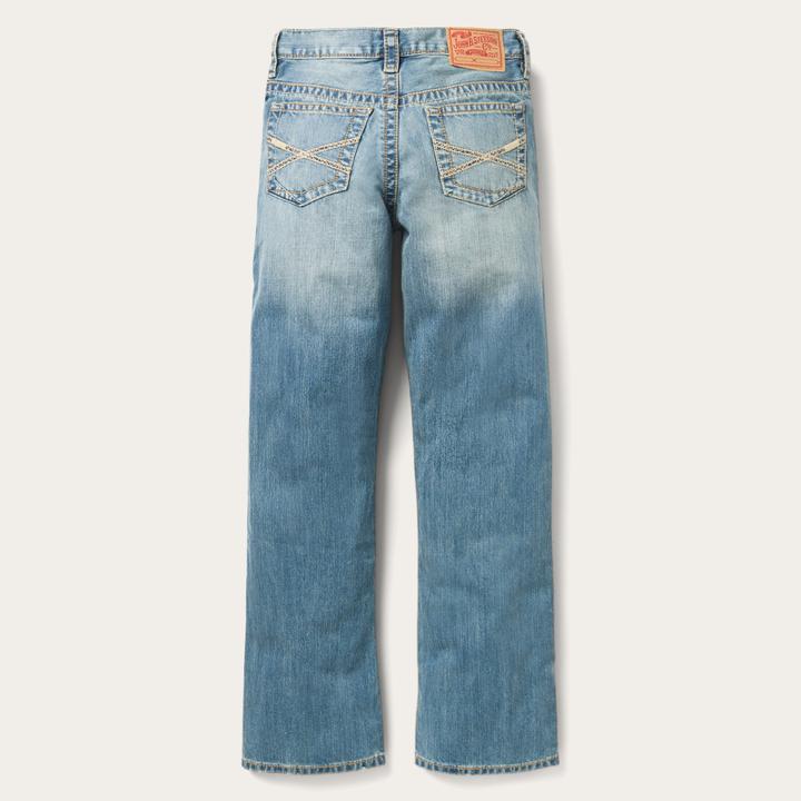 Stetson Men's 1520 Fit Light Wash Jeans With Tacking - Breeches.com