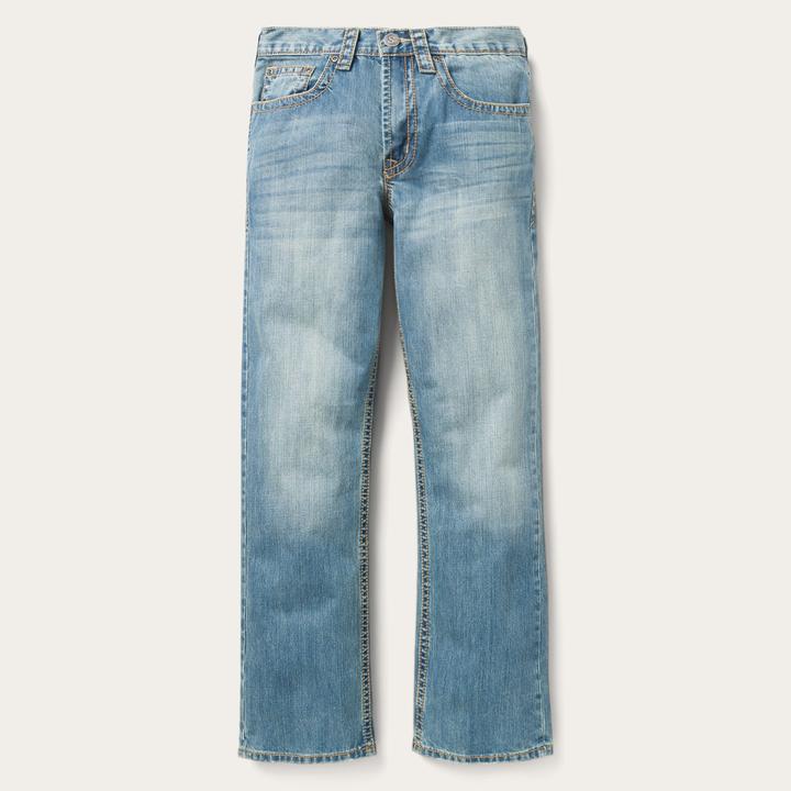 Stetson Men's 1520 Fit Light Wash Jeans With Tacking - Breeches.com