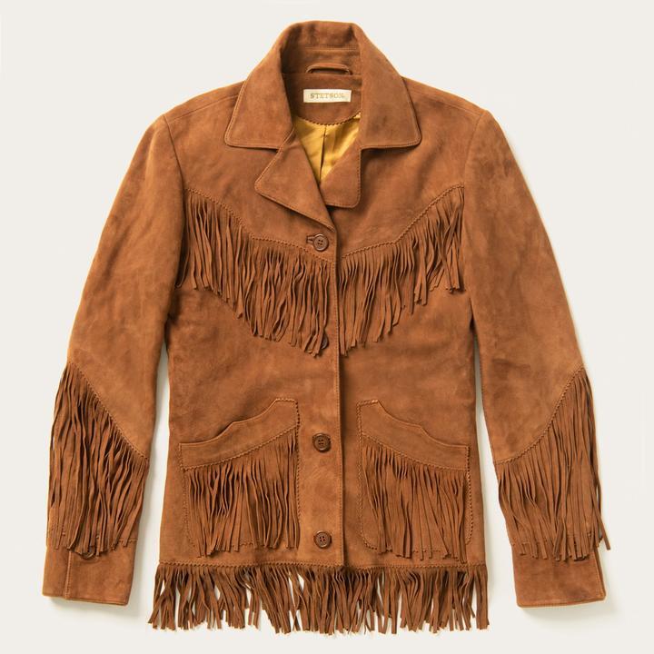 Stetson Womens Lamb Suede Fringed Jacket
